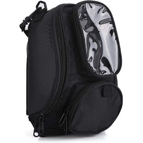 KIMISS 35 * 18 * 10cm Motorcycle Tank Bag, Black Universal Motorcycle Motorbike Riding Strong Magnetic Waterproof Oil Fuel Tank Bag