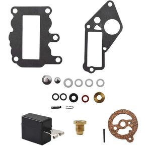 ALL-CARB Carb Carburetor Repair Kit with Float Replacement for Johnson Evinrude 9.5 HP BRP OMC SysteMatched 1964-1973