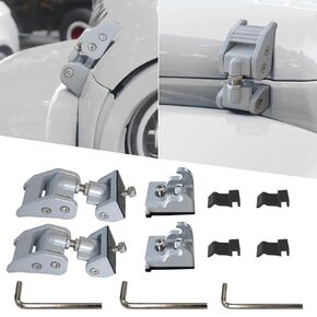 Hood Latches Hood Catch Kit Compatible with Jeep Wrangler JK JL 2007-2024 and Jeep Gladiator JT 2020-2024 (Red)