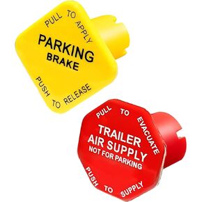 298818N Parking and Air Brake Knobs 298817N 298818N Yellow Semi Truck Parking Air Brake Knobs and 298817N Red Tractor Trailer Air Brake Knobs Set Replacement for Bendix 298818N