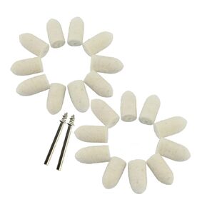 20 Pcs Wool Polishing bits - 2 Screw Mandrel 1/8'' Shank Felt Polishing Tips fits Dremel Rotary Tools (Size: 10mm)