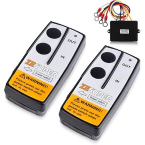ZESUPER Wireless Winch Remote Control Kit with Receiver 2PC Handset Truck ATV UTV SUV 12V 100ft
