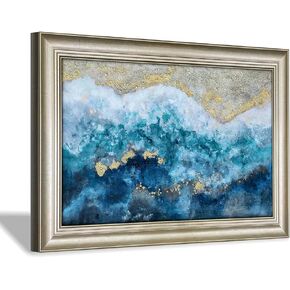 Abstract Picture Canvas Wall Art: Modern Gold Foils Paintings Hand Painted Artwork for Living Room (45" x 30'' x 1 Panel)