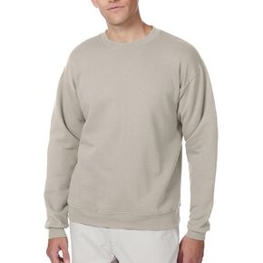 Hanes EcoSmart Fleece، بلوفر من مزيج القطن، سويت شيرت بفتحة رقبة مستديرة للرجال، 1 أو 2 حزمة، Sand-1 Pack