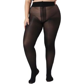 Plus Size Indestructible Pantyhose 40D T-Croth Semi-Sheer Women's Tights Rip-Resist High Waist Stockings