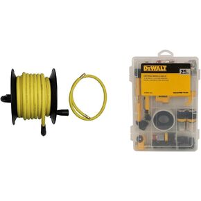 DEWALT DXCM024-0348 3/8" x 50' بكرة خرطوم يدوية بخرطوم مطاطي، أصفر