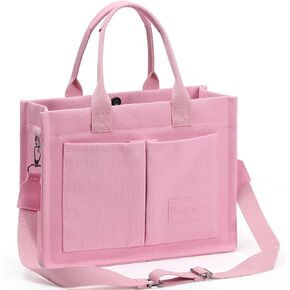 WantGor Tote Bag for Women, Canvas Crossbody Bags Shoulder Handbag Work Laptop Purse Messenger Hobo Satchel with Multi-pocket