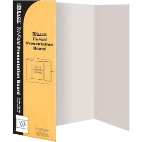 BAZIC Trifold Presentation Board 36" X 48" White, Tri-Fold Corrugated Poster Boards, Cardboard for Display Boards Science Fair Art Project, 1-Pack in Kuwait
