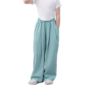 Girls Pants 10-12 Years Flowy Palazzo Wide Leg Dress Pants for Girls Summer Black Pants Trousers 5-15 Years