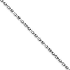 The Black Bow 1.8mm, 14k White Gold Diamond Cut Solid Cable Chain Necklace