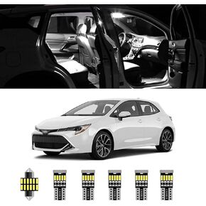 AWALITED 7pcs Corolla Interior LED Lights Kit Super Bright LED Map Dome Light Bulbs for 2013 2014 2015 2016 2017 2018 2019 2020 2021 Toyota Corolla All Models