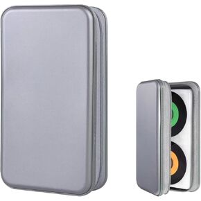Car CD Case Holder, 80 Capacity Plastic CD Disc Storage Holder DVD Storage Wallet, Portable Zippered Vehicle CD Case Holder Organizer for Home, Car, Office, Travel (Sky Blue)