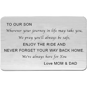 NC To My Son Wallet Insert Card Son Wallet Card from Mom&Dad Wherever Your Journey In Life May Take You Inspirational Gift (To My Son Card S)