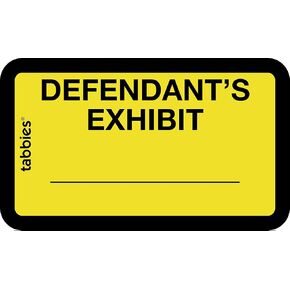Tabbies Legal Exhibit Labels, Label: 1-5/8"W x 1"H, Sheet: 5-1/4"W x 3-1/4"H, Orange, PETITIONER'S Exhibit" 252 Label/Pack (58026)
