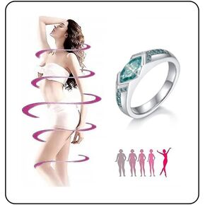 Moissanite Diamond Lymphatic Therapy Titanium Ion Ring, Crystal Acupuncture Unclog Bloodstream And Lymph Nodes CZ Ring,Open Fashionable Gift Jewelry