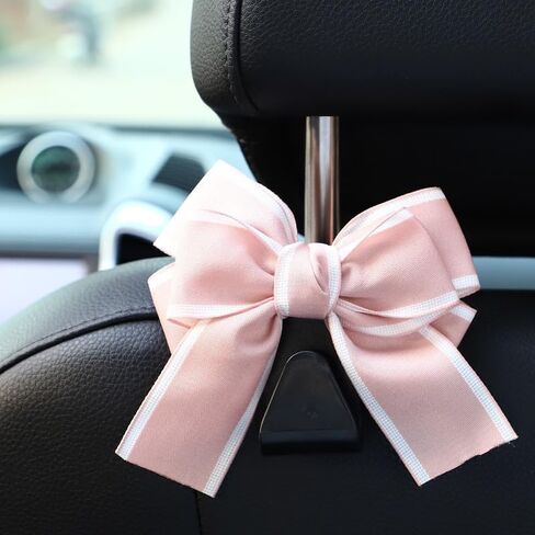 2pcs Car Purse Hook For Car Hooks For Purses And Bags, Cute Bow Car Seat Headrest Hook For Car Purse Hook Hanger. (pink-2pcs) in Saudi Arabia