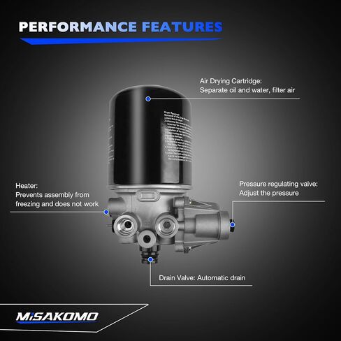 Car Air Clean Dryers R955205, Compatible with Meritor-Wabco System Saver 1200 Wabco SS1200 Volvo Kenworth Peterbilt 379 Cascadia Other RV Bus Trucks, Peterbilt 12V Interior Cab Fresh Air Filter in Saudi Arabia