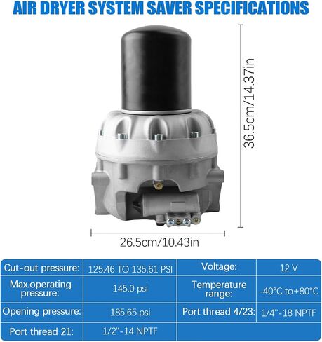 PACEWALKER 4324711010 موفر نظام مجفف الهواء 1200 Plus متوافق مع Wabco Freightliner Kenworth Navistar Meritor Mack Peterbilt فولفو 4324701009 TR4324711010 WAB4324711010 in Kuwait