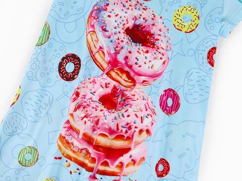 WonderBabe Girls Nightgowns Short Sleeve Nightdress Unicorn Cat Pajamas Toddler Nightgown Sleepwear Night Gowns for Kids in Kuwait