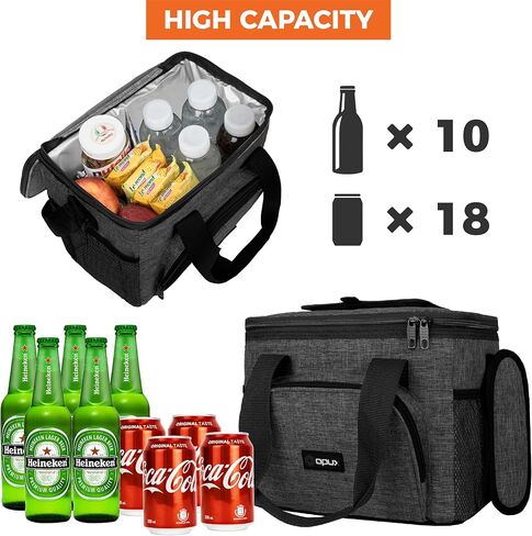 OPUX Soft Cooler Bag, Insulated Collapsible Lunch Cooler Bag for Men Work Camping Beach Travel, Portable Soft Sided Leakproof Waterproof Large Lunch Bag Box with Shoulder Strap 18 Cans, Heather Navy in Kuwait