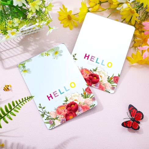 2 Pcs Magnetic Locker Mirror Hello Beautiful Locker Decor 5" x 7" Floral Acrylic Mirrors Shatterproof Locker Accessories for Girls and Boys School Office Cubicle Shelf Bathroom Refrigerator in Saudi Arabia