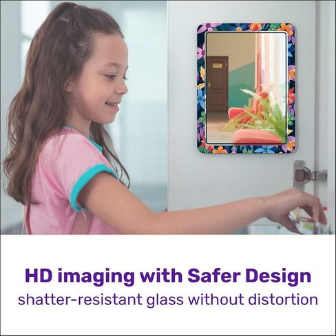 Locker Mirror Magnetic for School and Office, with Strong and 100% Magnetic Mirror for Locker, Magnetic Locker Mirror with Colorful Design, 1 Pack, Unique Locker Accessories in Saudi Arabia