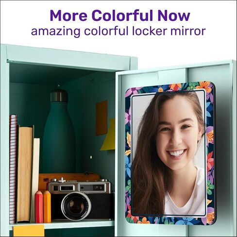 Locker Mirror Magnetic for School and Office, with Strong and 100% Magnetic Mirror for Locker, Magnetic Locker Mirror with Colorful Design, 1 Pack, Unique Locker Accessories in Saudi Arabia