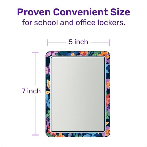 Locker Mirror Magnetic for School and Office, with Strong and 100% Magnetic Mirror for Locker, Magnetic Locker Mirror with Colorful Design, 1 Pack, Unique Locker Accessories in Saudi Arabia