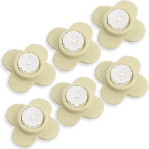 مجموعة حامل شموع Tealight مكونة من 6، حوامل شموع نذرية ملونة من السيراميك، حامل شموع أضواء الشاي لديكور المنزل، الزفاف، عيد الميلاد، الحفلات، قطع مركزية للطاولة in Kuwait