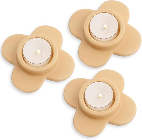 مجموعة حامل شموع Tealight مكونة من 6، حوامل شموع نذرية ملونة من السيراميك، حامل شموع أضواء الشاي لديكور المنزل، الزفاف، عيد الميلاد، الحفلات، قطع مركزية للطاولة in Saudi Arabia