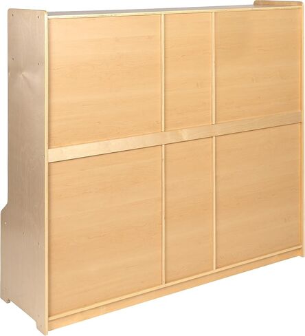 خزانة معطف مدرسية خشبية من Flash Furniture Hercules مكونة من 5 أقسام مع مقعد ومكعبات وخطافات، منظم تخزين حجيرة لمرحلة ما قبل المدرسة، مقاس 48 بوصة ارتفاع × 48 بوصة طول، طبيعي in Saudi Arabia
