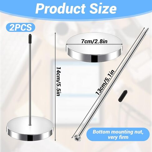 Giantree 2/4 PCS Ticket Stabber, Ticket Spike for Restaurant Receipt Holder, Stainless Steel Check Bill Fork Bill Holder Memo Receipt Spike Holder for Restaurant Businesses Office Paper Notes(2Pack) in Saudi Arabia
