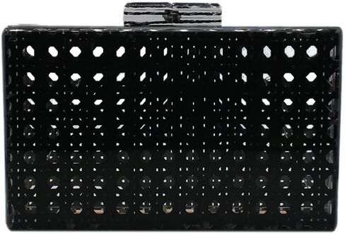 Women Acrylic Handbag Rattan Woven Pattern Square Box Crossbody Handbag Shoulder Bag Chain Purse in Saudi Arabia