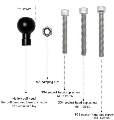 1Pcs for RAM RAM-B-367U Motorcycle Handlebar Clamp Base Mount with 1" Ball & M8 Screws for Mobile Phone Holder Fixing in Saudi Arabia
