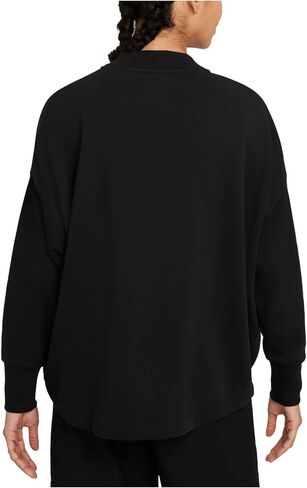 Nike Womens Black Stretch Pocketed Zippered Cuffed Ribbed Relaxed Fit Long Sleeve Mock Neck Zip Up Jacket S in Saudi Arabia