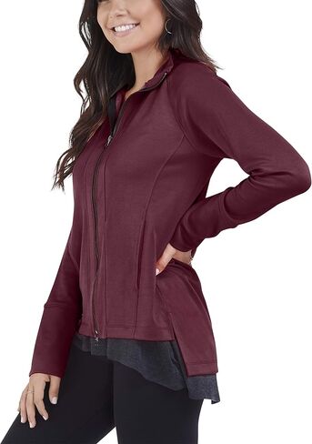 Fruit of the Loom Women's Long Sleeve Full Zip Raglan Track Jacket in Saudi Arabia