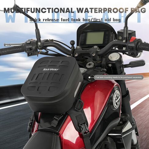 WILD HEART Motorcycle Waterproof Quick Release Fuel Tank Bag Outdoor First Aid Pouch Multifunctional Hanging Bag (Hollow Black) in Saudi Arabia