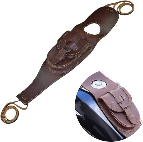 Hide & Drink, Thick Leather Motorcycle Tank Cover, Panel Pad Bag, Biker Essentials, Handmade Includes 101 Year Warranty :: Bourbon Brown in Saudi Arabia