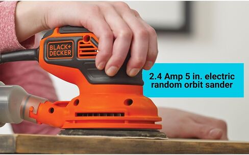 BLACK+DECKER Orbital Sander, 5-inch Disc Sander, Corded (BDERO600) in Saudi Arabia