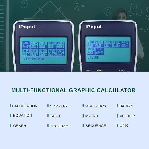 Graphing Calculator, Ipepul Programmable Scientific Calculators for College Students, 26kb Ram, 450kb ROM; Program Replication, 128x64 Resolution - Ideal School and College Supplies in Saudi Arabia