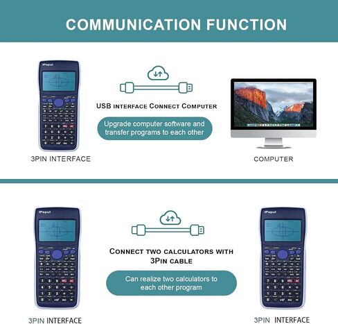 Graphing Calculator, Ipepul Programmable Scientific Calculators for College Students, 26kb Ram, 450kb ROM; Program Replication, 128x64 Resolution - Ideal School and College Supplies in Saudi Arabia
