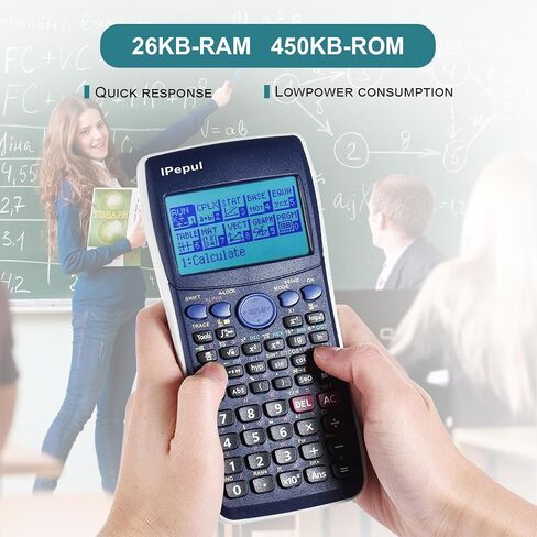 Graphing Calculator, Ipepul Programmable Scientific Calculators for College Students, 26kb Ram, 450kb ROM; Program Replication, 128x64 Resolution - Ideal School and College Supplies in Saudi Arabia