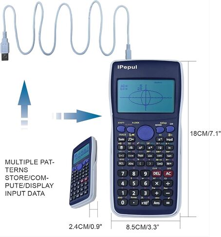 Graphing Calculator, Ipepul Programmable Scientific Calculators for College Students, 26kb Ram, 450kb ROM; Program Replication, 128x64 Resolution - Ideal School and College Supplies in Saudi Arabia