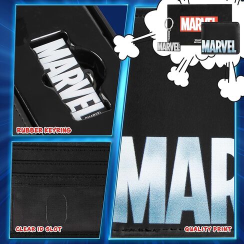 مجموعة محفظة بطاقات Marvel وحلقة مفاتيح للرجال والمراهقين - فتحات للبطاقات وجيب لبطاقة الهوية ومحفظة رجالي Groot - هدايا للرجال (Groot متعدد الألوان) in Saudi Arabia