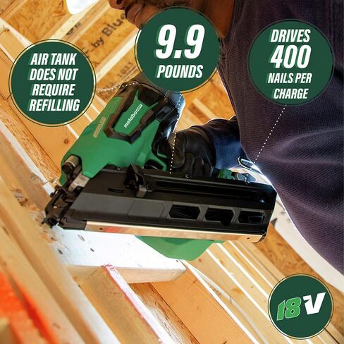 Metabo HPT Cordless 18V MultiVolt™ Framing Nailer Kit | Accepts 2-Inch to 3-1/2-Inch Clipped & Offset Round Paper Nails | 1-18V 4.0Ah Li-Ion Battery w/Fuel Gauge | Lifetime Tool Warranty | NR1890DCST in Saudi Arabia