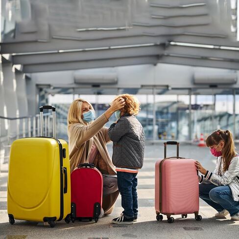عبوتان من غلاف مقبض الأمتعة مع علامات الأمتعة لحقائب السفر، ومعرفات الأمتعة ذات الألوان الزاهية لحقائب السفر الناعمة، وأغطية مقابض حقائب السفر لإكسسوارات السفر (أخضر فلوري) in Saudi Arabia