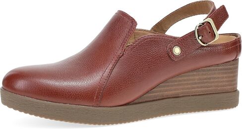 Dansko Sheridan Wedge Mule for Women - Durable Waterproof Leathers and Leather-Stacked Heel - Swivel Heel Strap with Buckle Detail to Ensure in Saudi Arabia