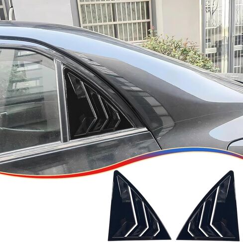 Window Louver, 2Pcs Air Vent Scoop Shades Cover Blinds Trim for Toyota Corolla 2009 2010 2011 2012 2013 - ABS Bright Black Sport decorative Accessories in Saudi Arabia