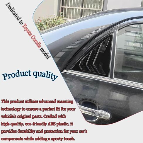 Window Louver, 2Pcs Air Vent Scoop Shades Cover Blinds Trim for Toyota Corolla 2009 2010 2011 2012 2013 - ABS Bright Black Sport decorative Accessories in Saudi Arabia
