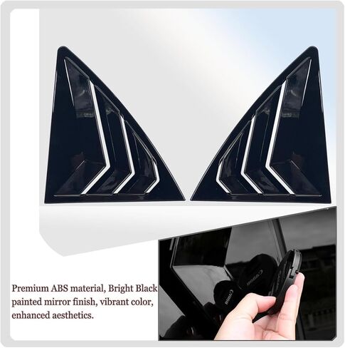 Window Louver, 2Pcs Air Vent Scoop Shades Cover Blinds Trim for Toyota Corolla 2009 2010 2011 2012 2013 - ABS Bright Black Sport decorative Accessories in Saudi Arabia